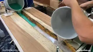Making an #Epoxy #rivertable with two colors
