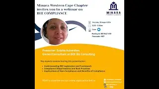 MINARA WESTERN CAPE CHPTER INVITES YOU TO A BEE COMPLIANCE WEBINAR