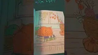 the pumpkin spice book cat page coloured only under christmas lights the next one im layering