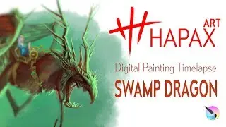 Digital Painting Timelapse | Swamp Dragon