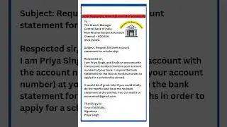 Application For Bank Statement | Application For Bank Statement For Scholarship | Bank Statement