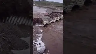 Process of Floods Scouring Road Surfaces