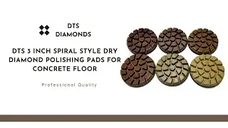 DTS 3 inch Spiral Style DRY Diamond Polishing Pads for Concrete Floor