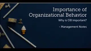 Organizational Behavior |  Importance of Organizational Behavior | Management Notes