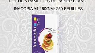 Lot de 5 Ramettes de papier blanc Inacopia A4 160g/m&sup2; 250 feuilles