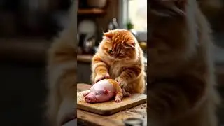 Cat and baby pig