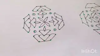 9*3 Dots kolam rangoli, simple small rangoli,  rangoli with pencil ✏️✏️✏️✏️✏️