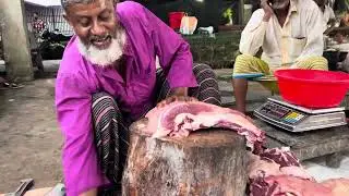Today's Monday Amazing meat cutting and selling center Holidhani Bazar,jhenaidah. 