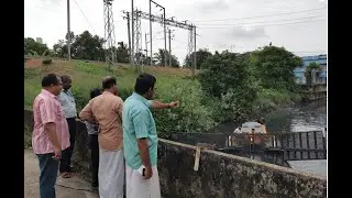 Desilting of Perandoor canal using silt pusher as part of the water resources restoration programme.