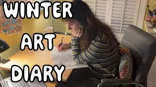 December Art Vlog and Staying Creative While Busy || Knitting, Drawing, Music, New Yarn, and More!!