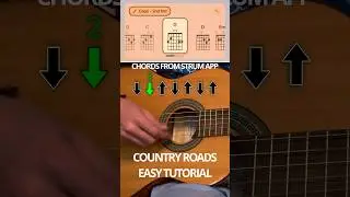 John Denver - Country Roads easy guitar tutorial