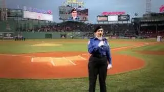 Transportation Security Officer Sings National Anthem at Fenway Park