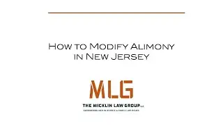 How To: How to Modify Alimony in New Jersey- Brad Micklin | The Micklin Law Group, LLC