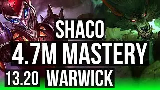 SHACO vs WARWICK (JNG) | 4.7M mastery, 1400+ games, 8/3/15 | EUW Challenger | 13.20
