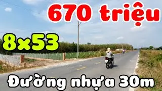 Bán đất 8x53 có thổ cư mặt tiền đường nhựa 30m giá 670 triệu gần Tỉnh lộ 786 ở Long Chữ Tây Ninh
