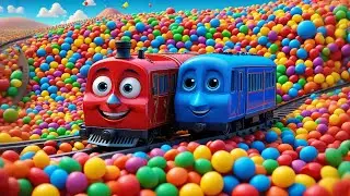 Four Toy Trains on a Sugar Track | Fun Transportation Song for Kids | Rhymes and Baby Songs