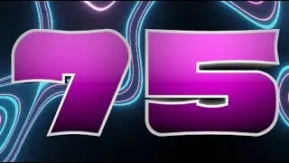 Countdown, 75 to 0. with abstract background, with sound effect. -