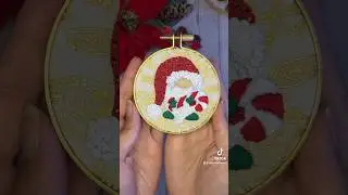 Christmas Gnome Hand Embroidery Stick and Stitch Tutorial Candy Cane