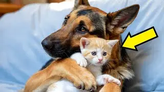 Anjing Terus Memeluk Anak Kucing yang Menangis, Ketika Dokter Hewan Menyadari ALASANNYA Dia Menangis