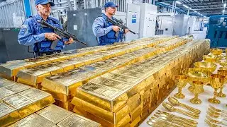 Inside The BIGGEST 24K Gold Factory – How 99,9% Pure Gold & Luxury Items Are Made (Full Process)