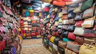 ( المصنوعات الجلدية  بفاس ( صنعة بلادي - leather goods of Moroccan Culture in Fez