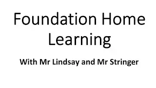 Foundation Home Learning Lesson 1