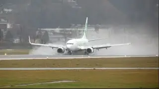 Wet Landing Boeing 737 Thrust Reverse