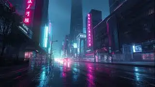 Neon Cyberpunk City Rain at Night 🌧️ | Relaxing TV Wallpaper Ambience (No Music)