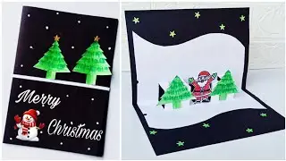 DIY Christmas pop-up card // Christmas greeting card making easy // Merry Christmas card ✨