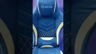 Gaming Racing Massage Chair -Cushioned PU Leather USB Vibrator Recliner (Yellow, D06-M)Built