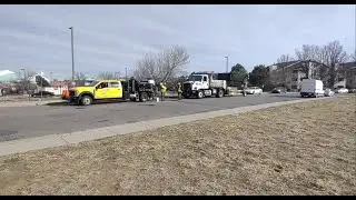 Potholes Patched on Black Hawk St in Aurora Colorado USA - Road Infrastructure