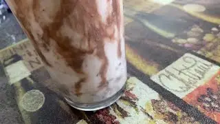 My nutty, crunchy, chocolate fudge protein shake dessert