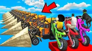 SHINCHAN AND FRANKLIN TRIED THE IMPOSSIBLE RAMP CHAIN BRIDGE PARKOUR CHALLENGE GTA 5 GAMING 
