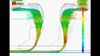 Multiple Chute Simulation   Rocky DEM 2