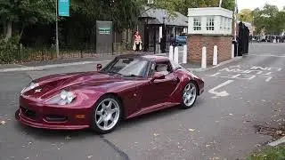 Marcos LM Roadster leaving a car show