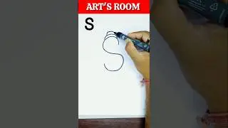 🕉️ How to Draw Lord Ganesha with Letter S | Easy Drawing | Ganesh Drawing Step by Step #shorts