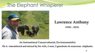 ELEPHANT WHISPERER LAWRENCE ANTHONY