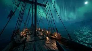 'MOONLIT VOYAGE'| Viking Ship Ambience & Mystical Nordic Music | Background for D&D, TTRPG