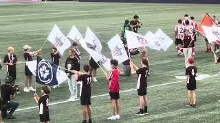 Atletico Ottawa Soccer on field flag bearers 
