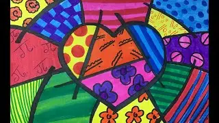 Let&rsquo;s Draw a Patterned Heart Inspired by Romero Britto