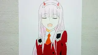 Como dibujar a Zero Two de Darling in the franxx paso a paso. Draw Zero Two