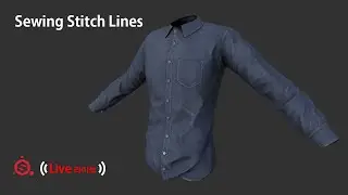 [Texturing] Making Sewing Stitch Lines in Substance Painter -Denim Shirts, 청 셔츠 실선