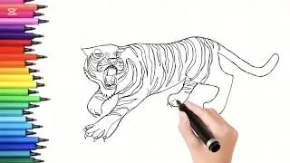 Easy tiger drawing for kids|How to draw a tiger|Drawing 