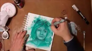 Art Journal Session: Painting a face with Lindy's Stampgang