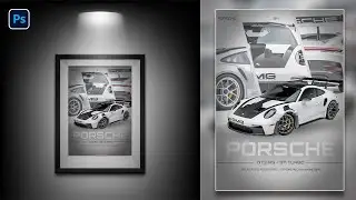 Porsche GT3 RS Poster Design in Photoshop | Car Poster Tutorial