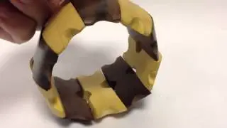 Chunky Unique Wooden X Shaped Stretchy Bracelet New Without Tags