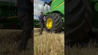 Changing 2 GIANT 900/60R38 Tires on a Combine 💥 No Room for Mistakes ! #warrior #agriculture #agri
