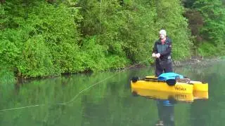 Fly fishing for trout at Red Hills Lake, Oregon