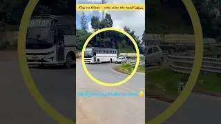 Dare to drive Who Owns the Road? Tiny Car vs Giant Bus in Hill Road #car #bus #trending
