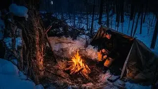 Survival in BRUTAL Cold | No Sleeping Bag, Tarp Only
